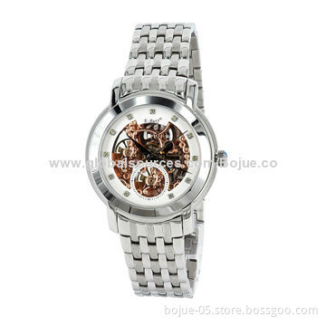 Silver Mechanical Men's Watch with RoHS and CE Marks